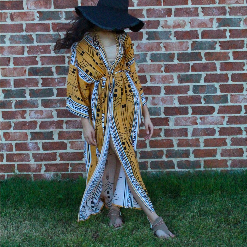 Bohemian Elegant self belted  Kimono/Dress tunic - Picture 3 of 16